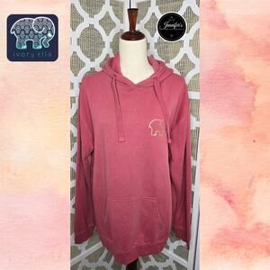 Ivory Ella Women's Mauve Oversize Bohemian Organic Hoodie Size Medium